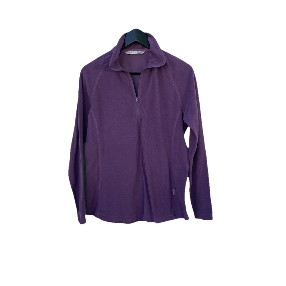 WOOLRICH Women's‎ Fleece Purple 1/4 Zip Outdoor Hiking Fleece Size Large